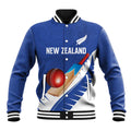 Custom New Zealand Cricket Baseball Jacket Kiwi Birds Haka Dance Blue Fern Sporty Style