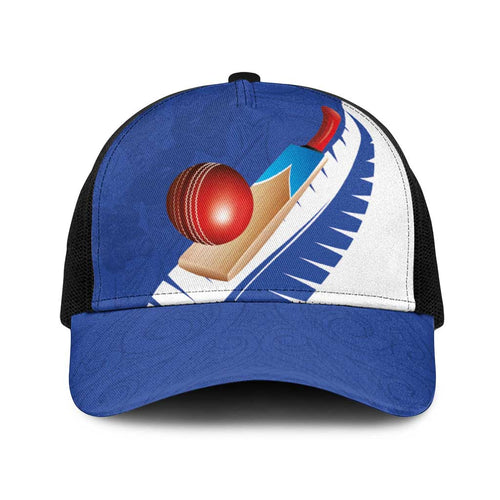 New Zealand Cricket Baseball Net Cap Kiwi Birds Haka Dance Blue Fern Sporty Style