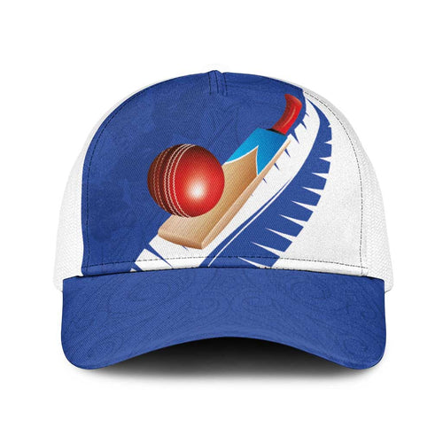 New Zealand Cricket Baseball Net Cap Kiwi Birds Haka Dance Blue Fern Sporty Style