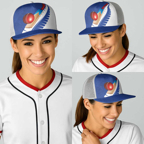New Zealand Cricket Baseball Net Cap Kiwi Birds Haka Dance Blue Fern Sporty Style