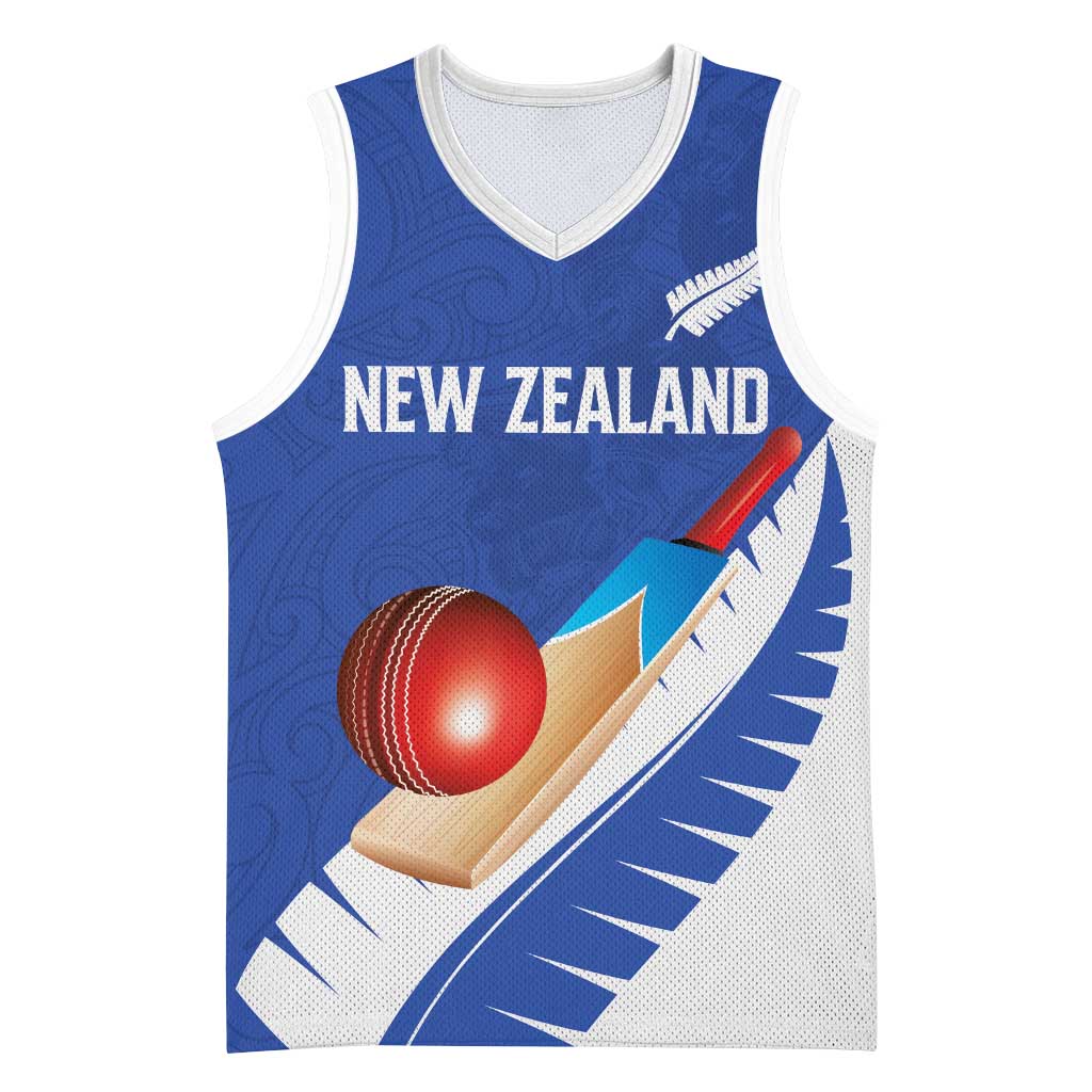 Custom New Zealand Cricket Basketball Jersey Kiwi Birds Haka Dance Blue Fern Sporty Style