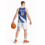 Custom New Zealand Cricket Basketball Jersey Kiwi Birds Haka Dance Blue Fern Sporty Style