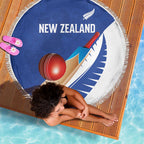 New Zealand Cricket Beach Blanket Kiwi Birds Haka Dance Blue Fern Sporty Style