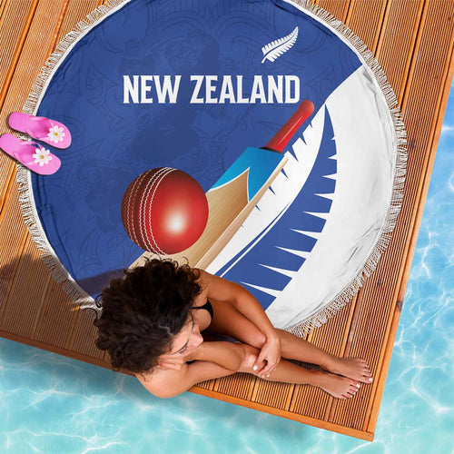 New Zealand Cricket Beach Blanket Kiwi Birds Haka Dance Blue Fern Sporty Style