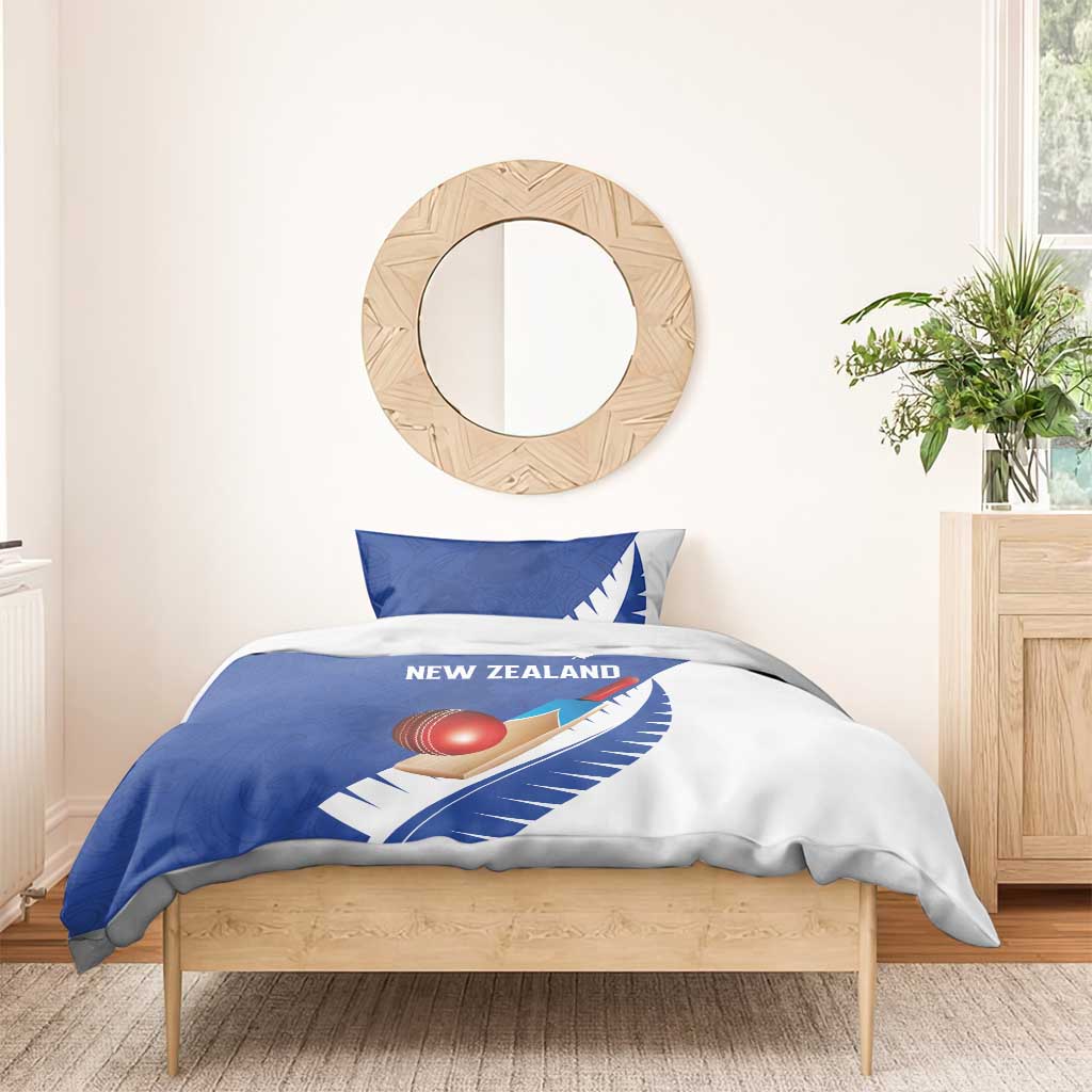 New Zealand Cricket Bedding Set Kiwi Birds Haka Dance Blue Fern Sporty Style