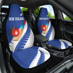 New Zealand Cricket Car Seat Cover Kiwi Birds Haka Dance Blue Fern Sporty Style