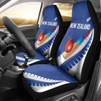 New Zealand Cricket Car Seat Cover Kiwi Birds Haka Dance Blue Fern Sporty Style