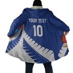 Custom New Zealand Cricket Cloak Kiwi Birds Haka Dance Blue Fern Sporty Style