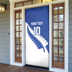 Custom New Zealand Cricket Door Cover Kiwi Birds Haka Dance Blue Fern Sporty Style