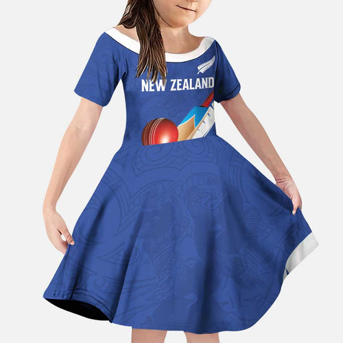 Custom New Zealand Cricket Family Matching Puletasi and Hawaiian Shirt Kiwi Birds Haka Dance Blue Fern Sporty Style