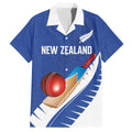 Custom New Zealand Cricket Hawaiian Shirt Kiwi Birds Haka Dance Blue Fern Sporty Style