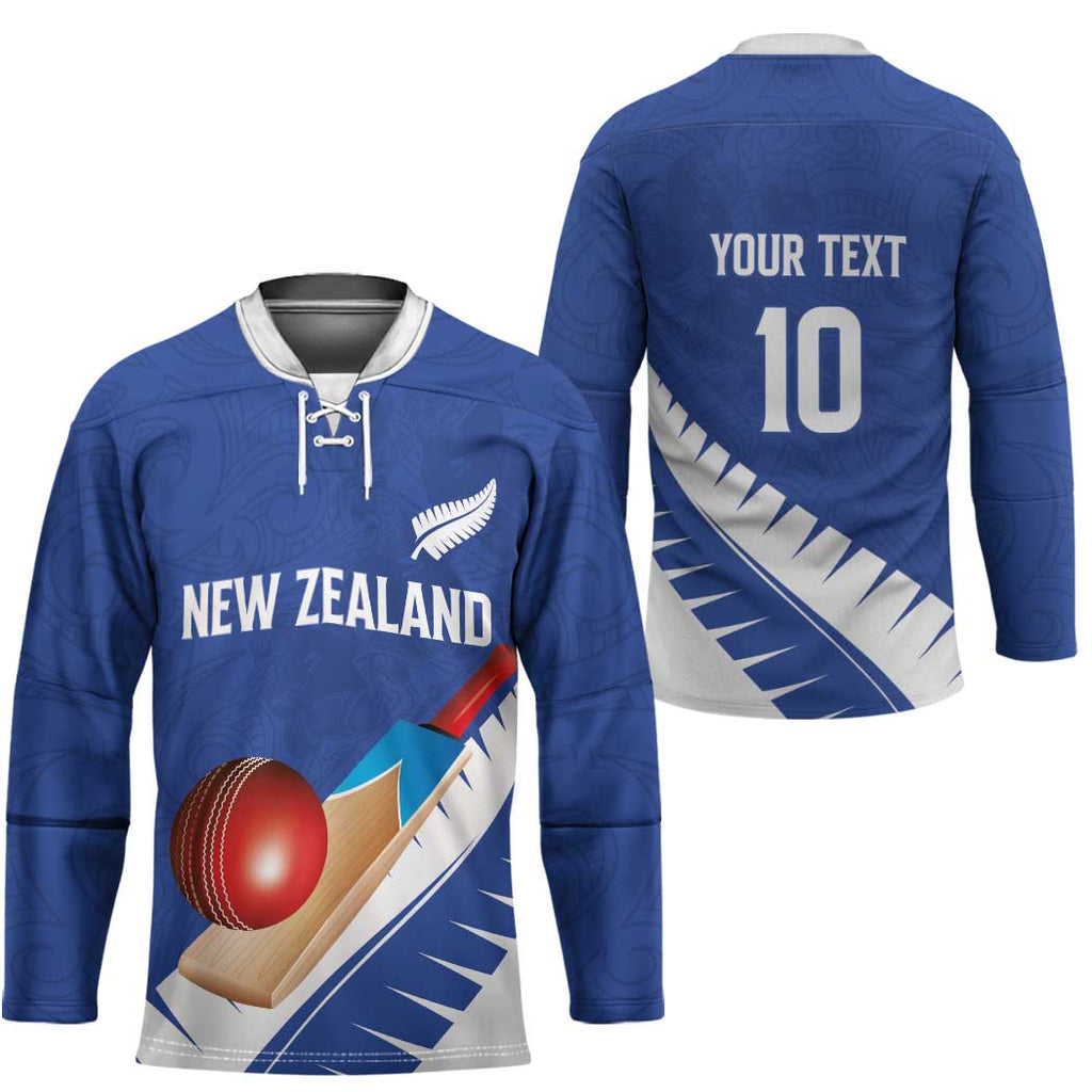 Custom New Zealand Cricket Hockey Jersey Kiwi Birds Haka Dance Blue Fern Sporty Style