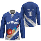 Custom New Zealand Cricket Hockey Jersey Kiwi Birds Haka Dance Blue Fern Sporty Style