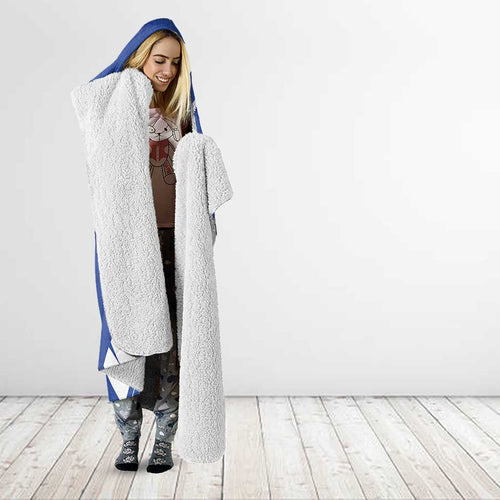 New Zealand Cricket Hooded Blanket Kiwi Birds Haka Dance Blue Fern Sporty Style