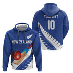 Custom New Zealand Cricket Hoodie Kiwi Birds Haka Dance Blue Fern Sporty Style