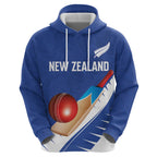 Custom New Zealand Cricket Hoodie Kiwi Birds Haka Dance Blue Fern Sporty Style