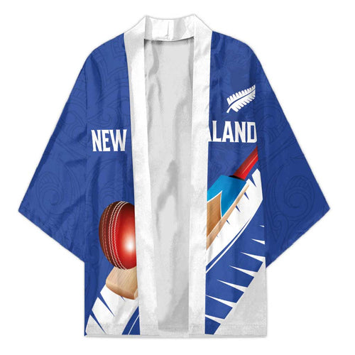 Custom New Zealand Cricket Kimono Kiwi Birds Haka Dance Blue Fern Sporty Style