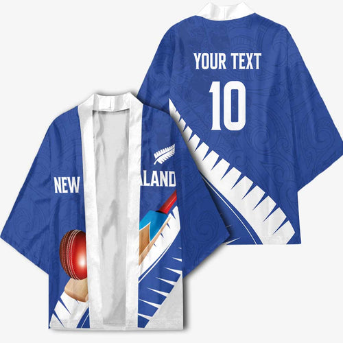 Custom New Zealand Cricket Kimono Kiwi Birds Haka Dance Blue Fern Sporty Style