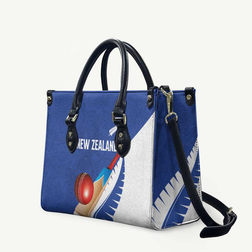 New Zealand Cricket Leather Bag Kiwi Birds Haka Dance Blue Fern Sporty Style