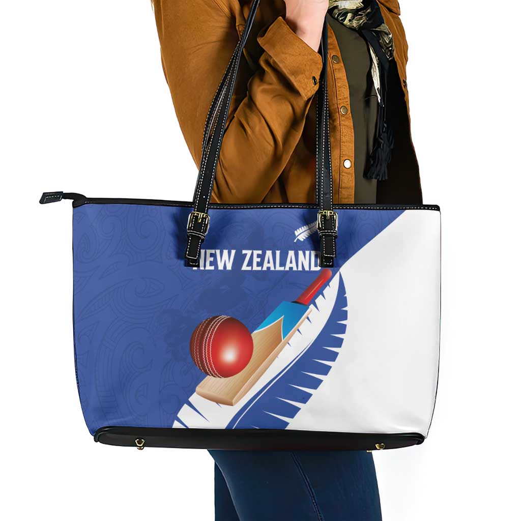 New Zealand Cricket Leather Tote Bag Kiwi Birds Haka Dance Blue Fern Sporty Style