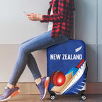 New Zealand Cricket Luggage Cover Kiwi Birds Haka Dance Blue Fern Sporty Style