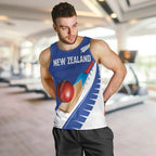 Custom New Zealand Cricket Men Tank Top Kiwi Birds Haka Dance Blue Fern Sporty Style