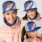 New Zealand Cricket Mesh Trucker Cap Kiwi Birds Haka Dance Blue Fern Sporty Style
