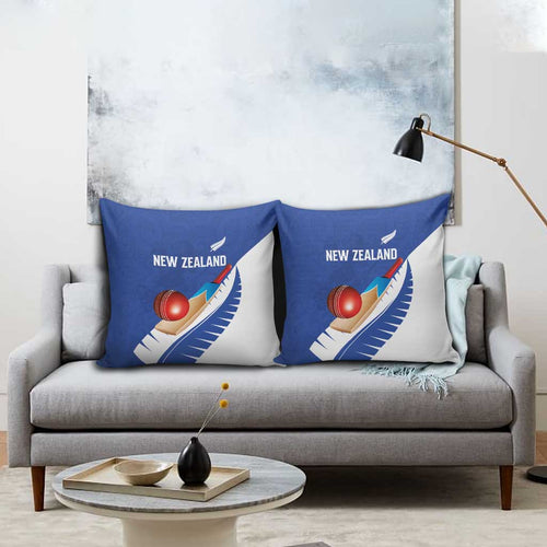 New Zealand Cricket Pillow Cover Kiwi Birds Haka Dance Blue Fern Sporty Style