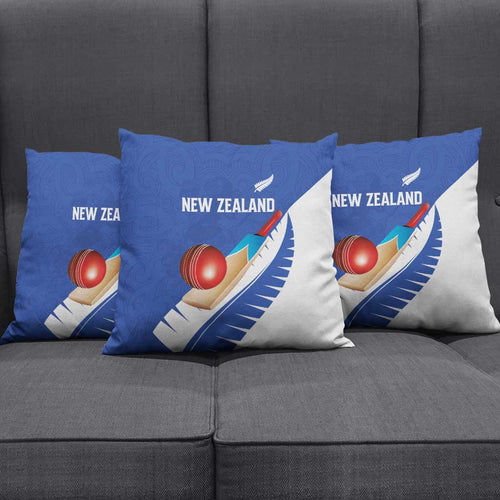 New Zealand Cricket Pillow Cover Kiwi Birds Haka Dance Blue Fern Sporty Style