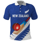 Custom New Zealand Cricket Polo Shirt Kiwi Birds Haka Dance Blue Fern Sporty Style