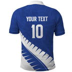 Custom New Zealand Cricket Polo Shirt Kiwi Birds Haka Dance Blue Fern Sporty Style