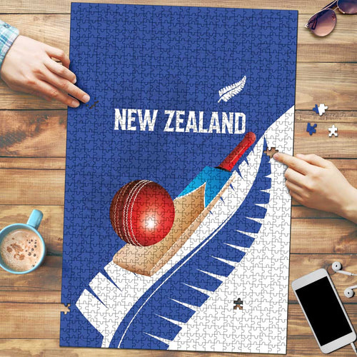 New Zealand Cricket Puzzle Kiwi Birds Haka Dance Blue Fern Sporty Style
