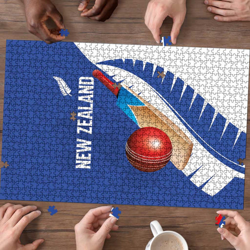 New Zealand Cricket Puzzle Kiwi Birds Haka Dance Blue Fern Sporty Style
