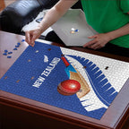 New Zealand Cricket Puzzle Kiwi Birds Haka Dance Blue Fern Sporty Style