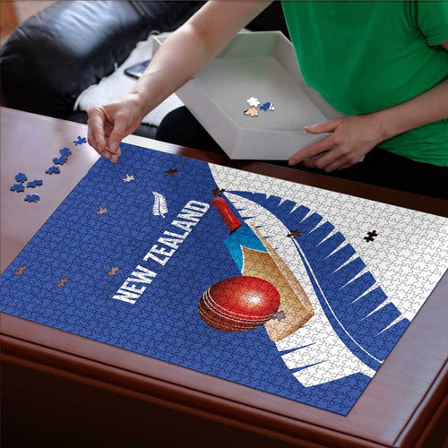 New Zealand Cricket Puzzle Kiwi Birds Haka Dance Blue Fern Sporty Style