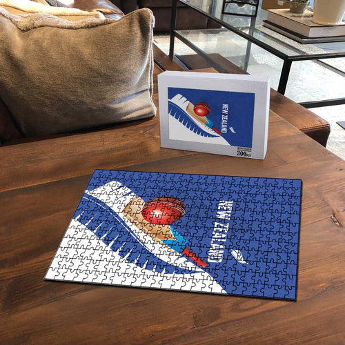 New Zealand Cricket Puzzle Kiwi Birds Haka Dance Blue Fern Sporty Style
