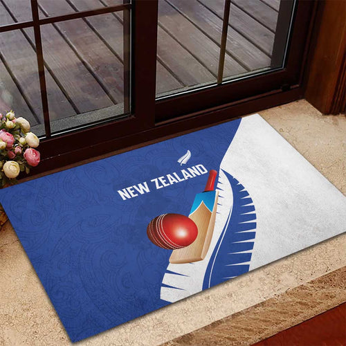 New Zealand Cricket Rubber Doormat Kiwi Birds Haka Dance Blue Fern Sporty Style