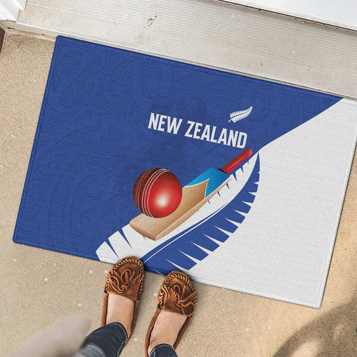 New Zealand Cricket Rubber Doormat Kiwi Birds Haka Dance Blue Fern Sporty Style