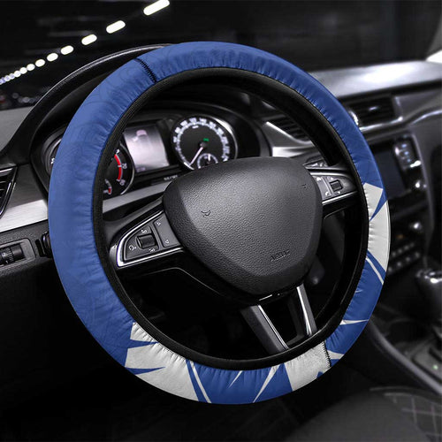 New Zealand Cricket Steering Wheel Cover Kiwi Birds Haka Dance Blue Fern Sporty Style