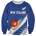 Custom New Zealand Cricket Sweatshirt Kiwi Birds Haka Dance Blue Fern Sporty Style