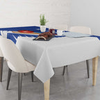 New Zealand Cricket Tablecloth Kiwi Birds Haka Dance Blue Fern Sporty Style