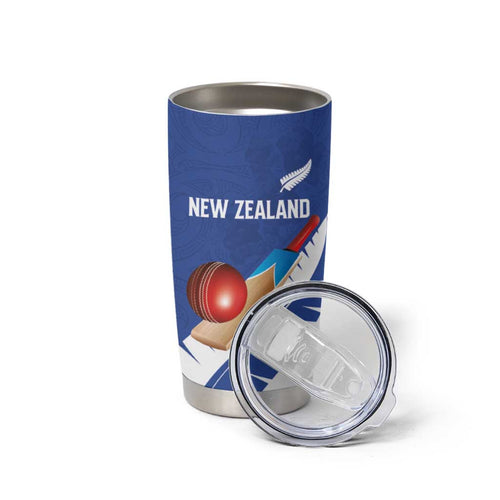 Custom New Zealand Cricket Tumbler Cup Kiwi Birds Haka Dance Blue Fern Sporty Style
