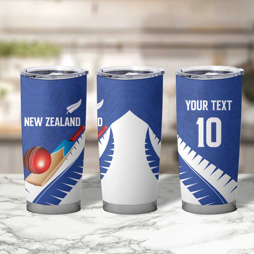 Custom New Zealand Cricket Tumbler Cup Kiwi Birds Haka Dance Blue Fern Sporty Style