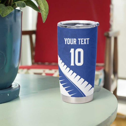 Custom New Zealand Cricket Tumbler Cup Kiwi Birds Haka Dance Blue Fern Sporty Style