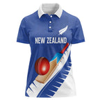 Custom New Zealand Cricket Women Polo Shirt Kiwi Birds Haka Dance Blue Fern Sporty Style