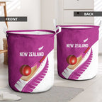 New Zealand Cricket Laundry Basket Kiwi Birds Haka Dance Pink Fern Sporty Style