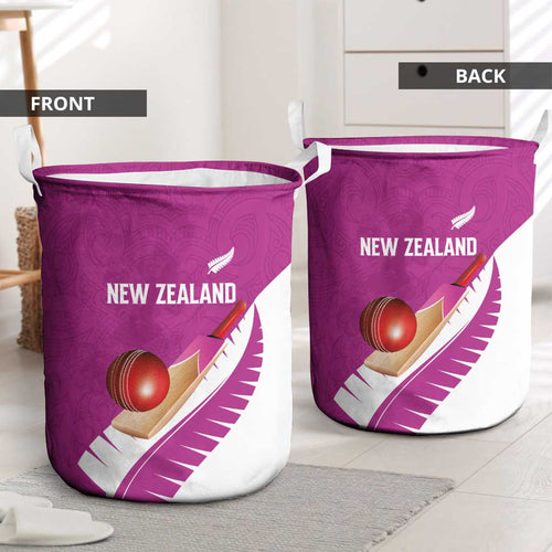 New Zealand Cricket Laundry Basket Kiwi Birds Haka Dance Pink Fern Sporty Style