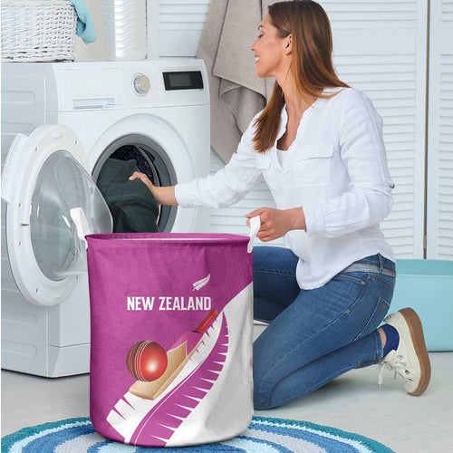 New Zealand Cricket Laundry Basket Kiwi Birds Haka Dance Pink Fern Sporty Style