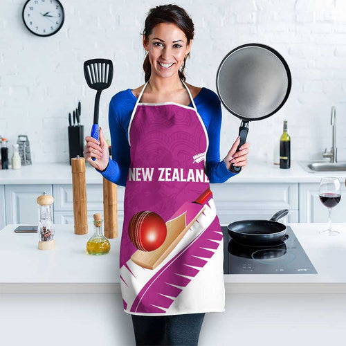 New Zealand Cricket Apron Kiwi Birds Haka Dance Pink Fern Sporty Style