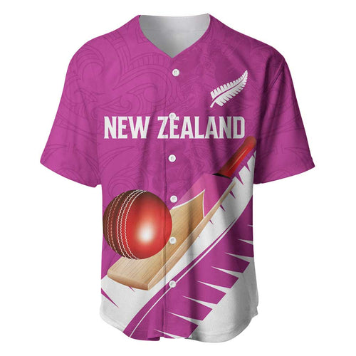Custom New Zealand Cricket Baseball Jersey Kiwi Birds Haka Dance Pink Fern Sporty Style